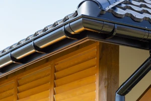 Gutters on rooftop.